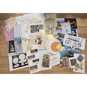 70 + Piece Ephemera Lot Junk Journal Scrapbooking Paper Supplies Mixed Bundle